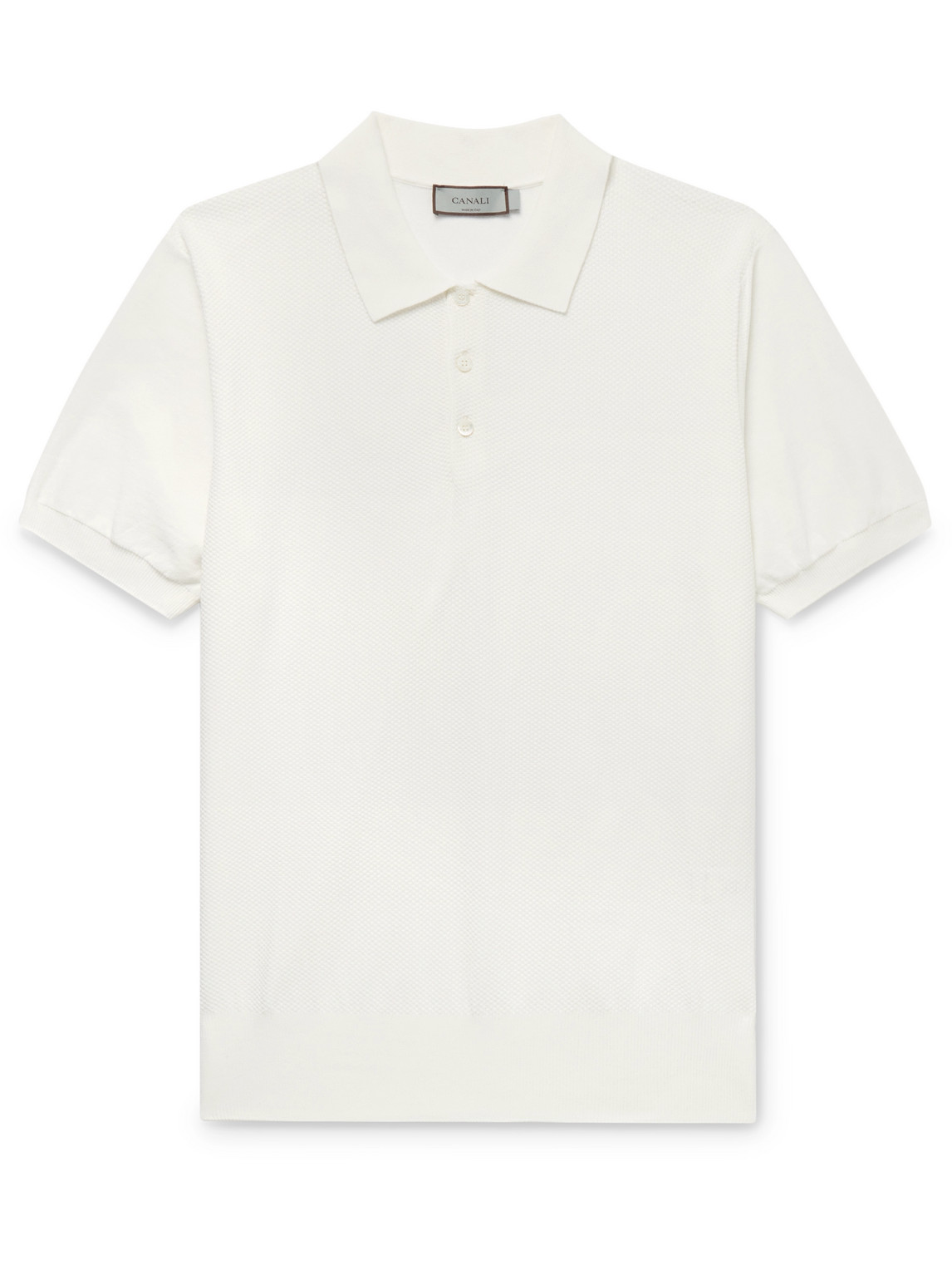 Canali Cotton-piqué Polo Shirt In White