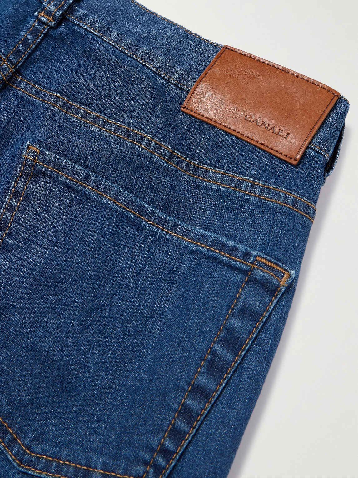 Shop Canali Slim-fit Jeans In Blue