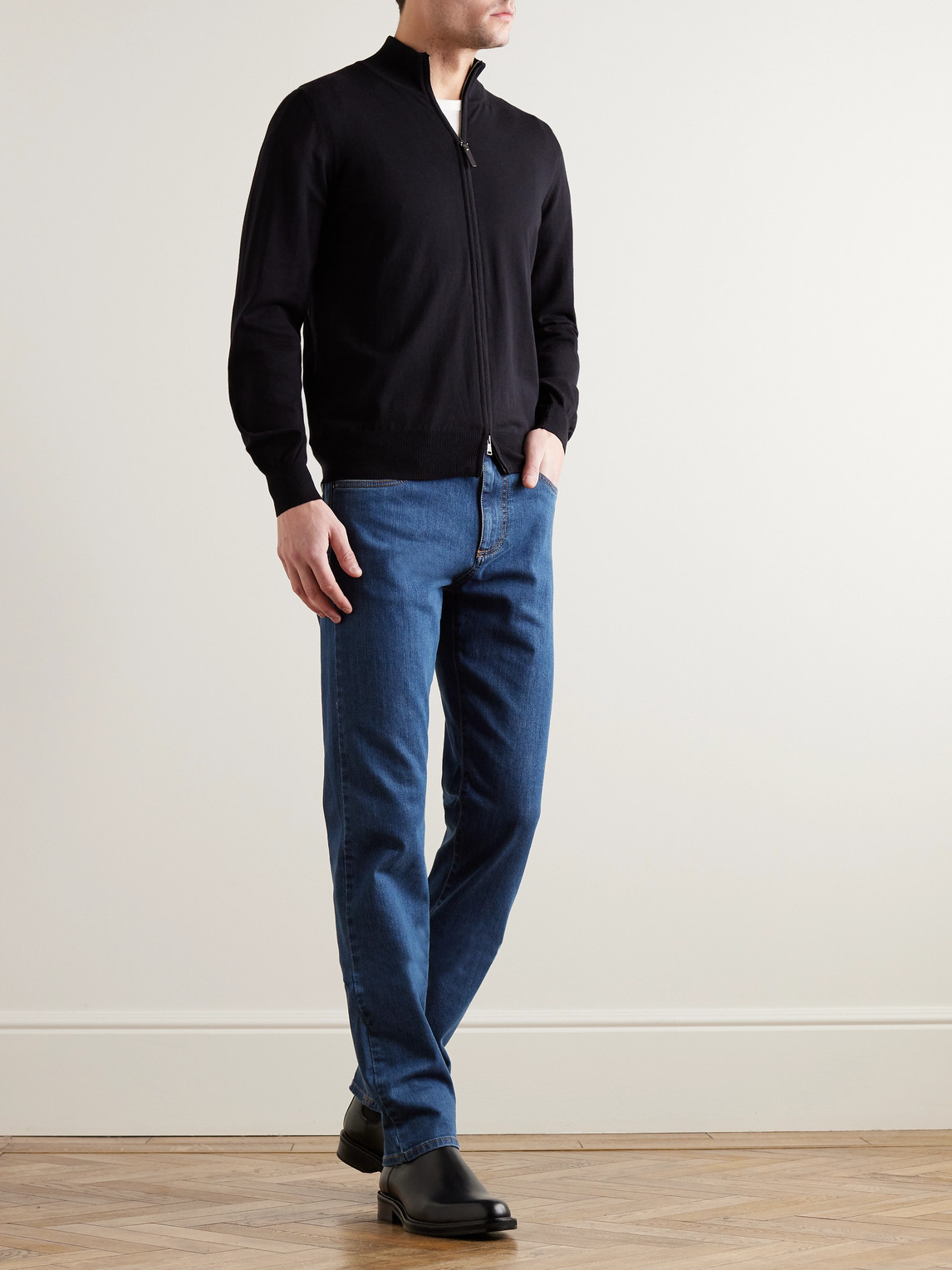 Shop Canali Slim-fit Jeans In Blue