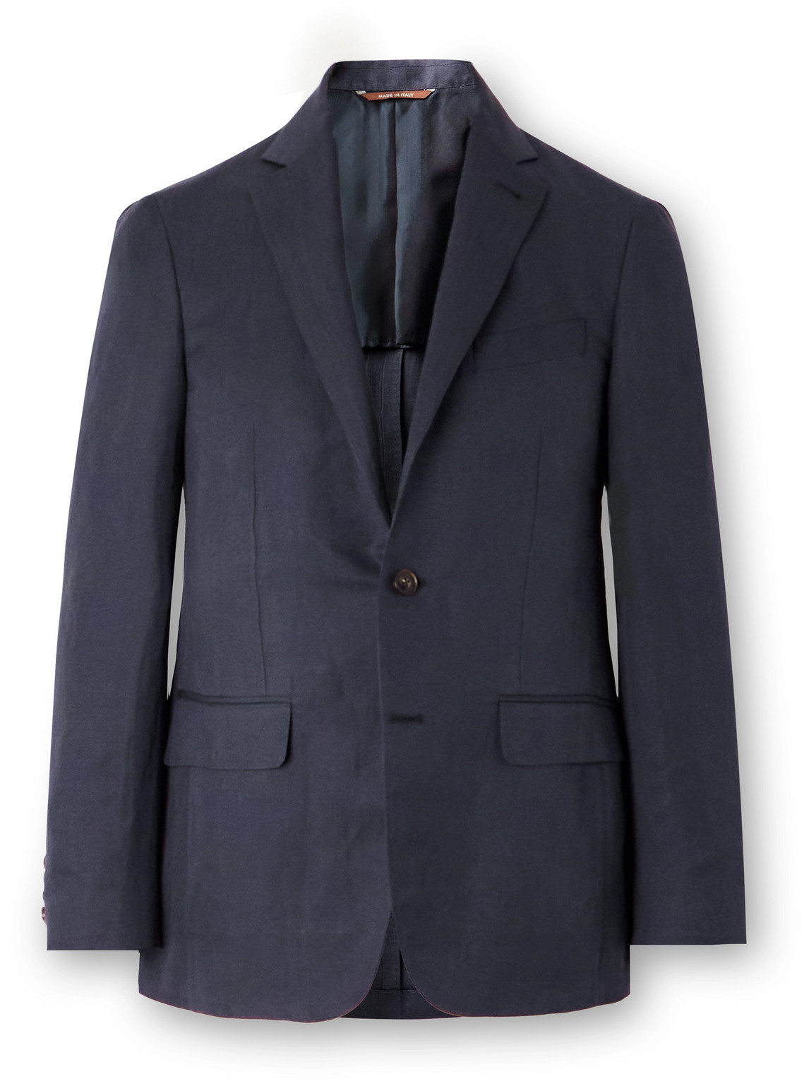 Canali Slim-fit Linen And Silk-blend Blazer In Blue