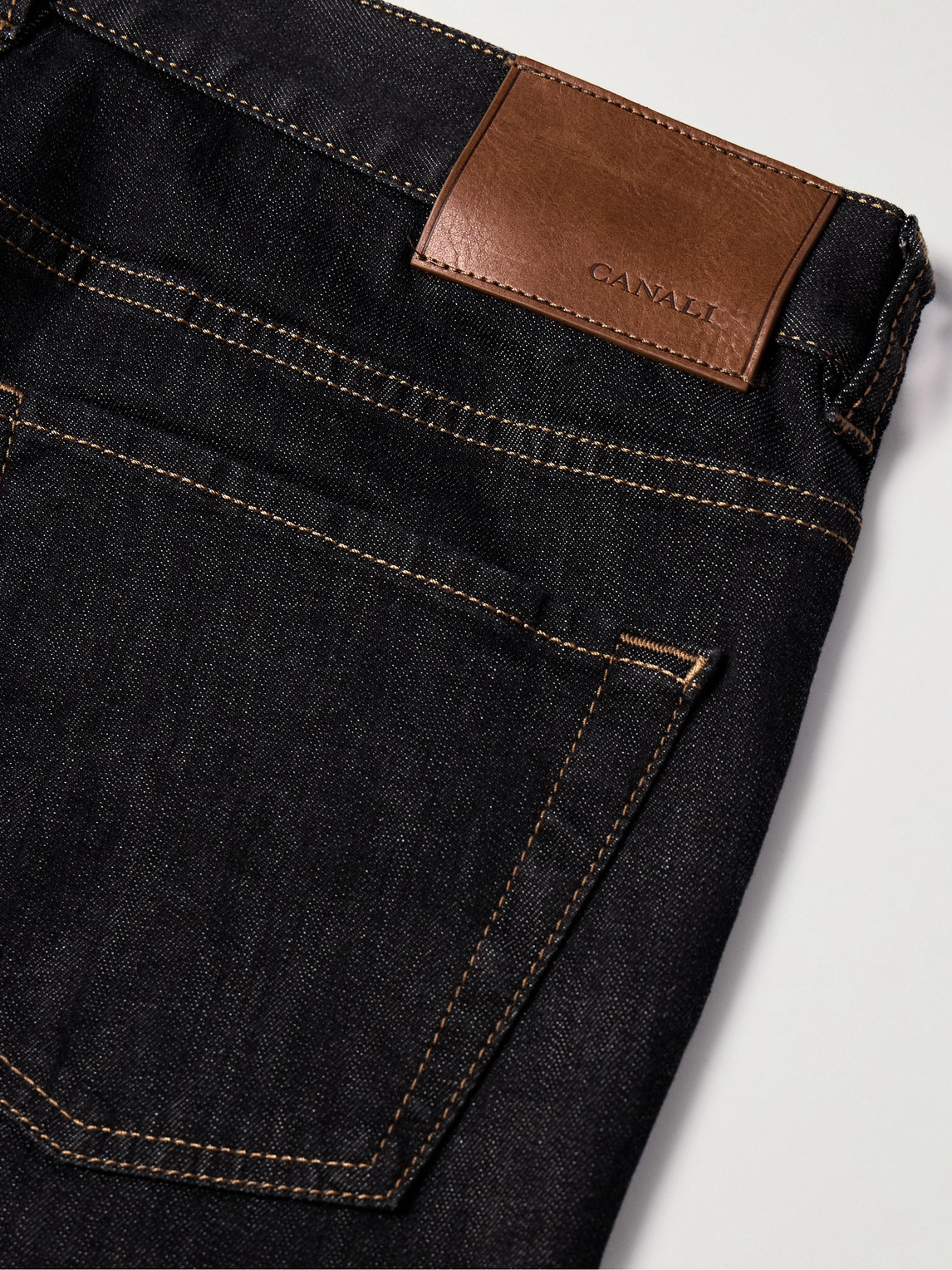 Shop Canali Slim-fit Jeans In Black