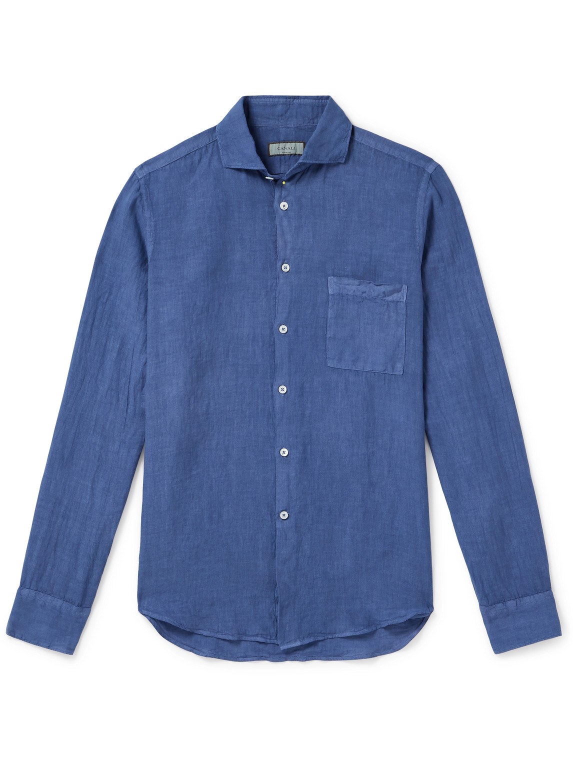 Canali Linen Shirt In Blue
