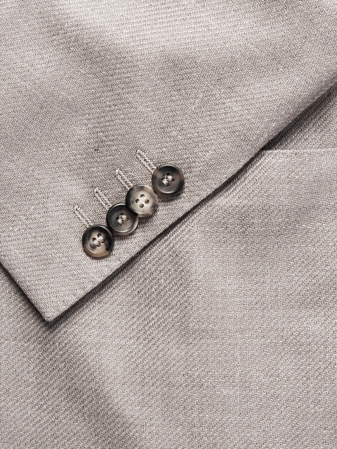 Shop Canali Wool, Silk And Linen-blend Twill Blazer In Neutrals