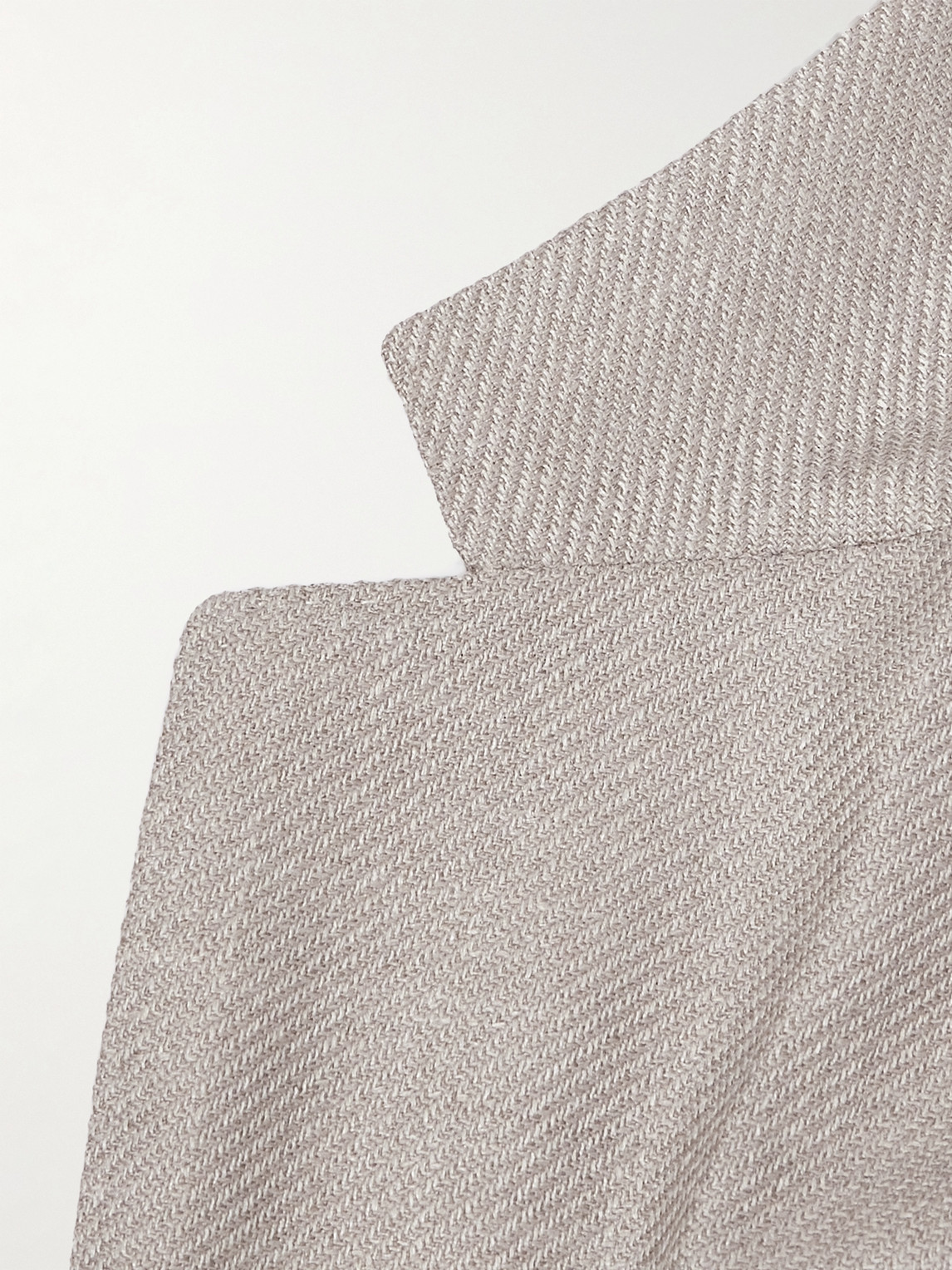 Shop Canali Wool, Silk And Linen-blend Twill Blazer In Neutrals