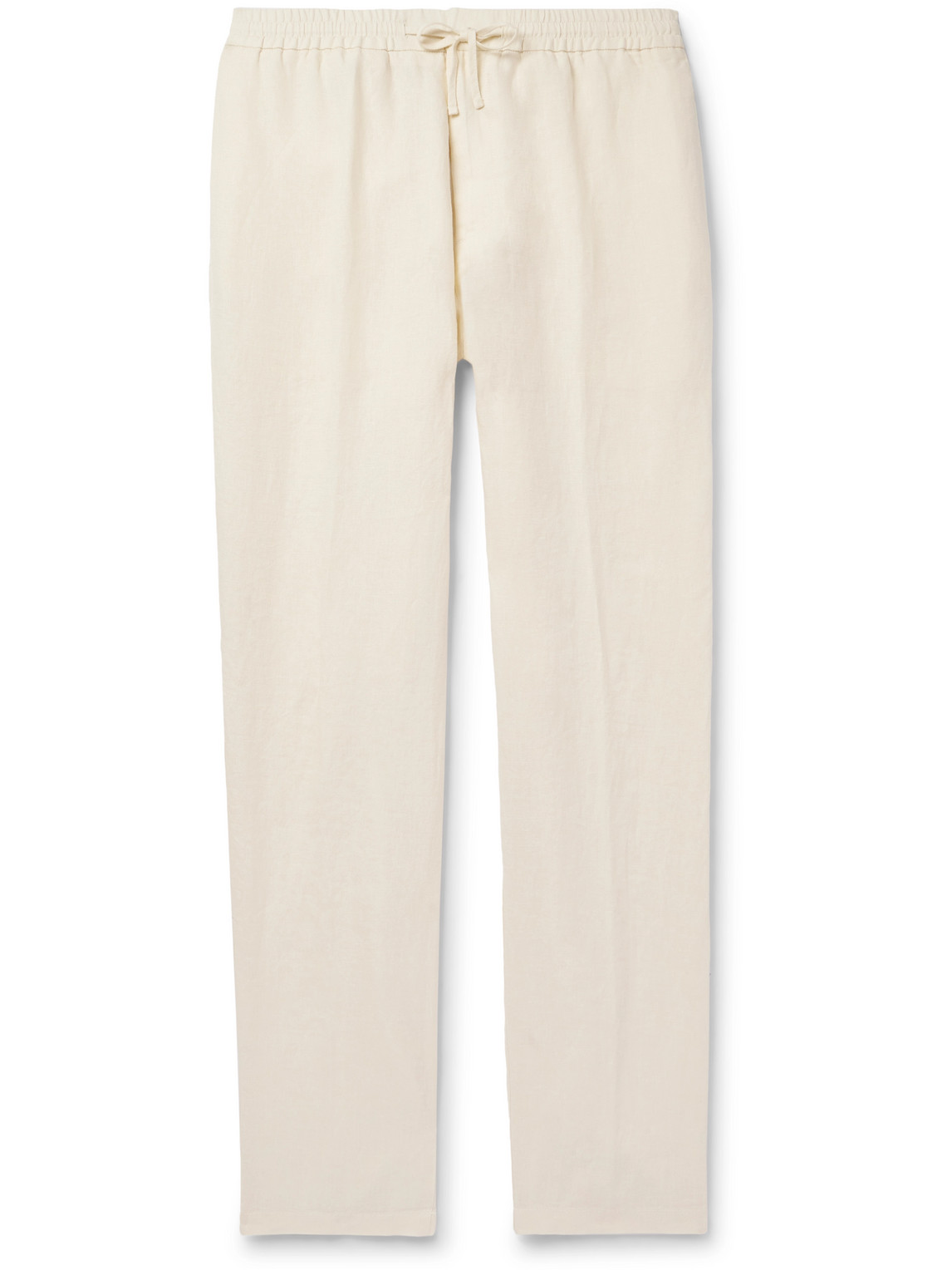 Straight-Leg Linen Drawstring Trousers