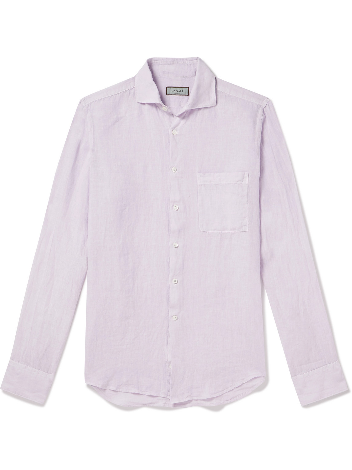 Canali Linen Shirt In Pink