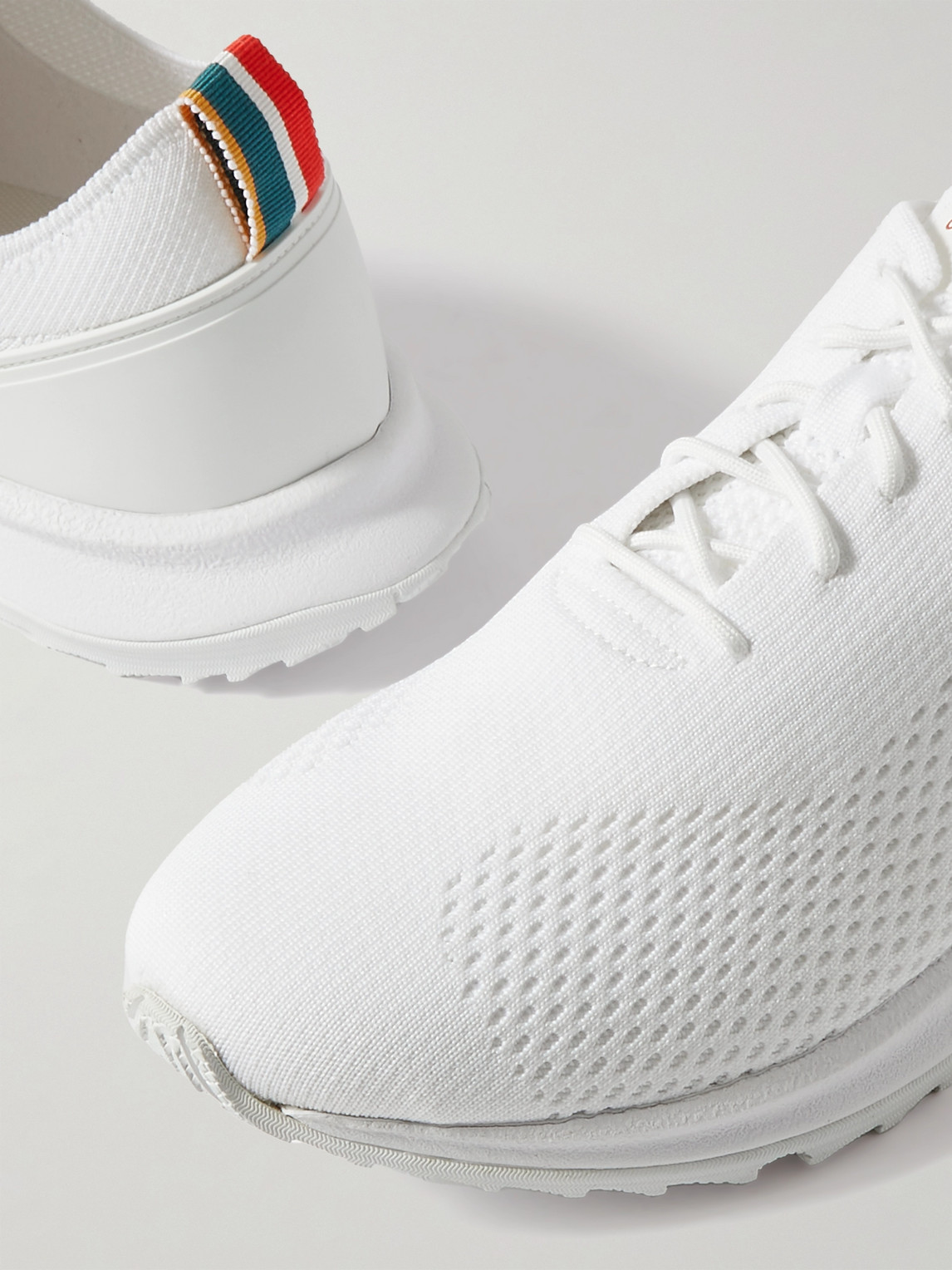 Orlebar Brown Somerled Rubber-trimmed Stretch-knit Sneakers In White