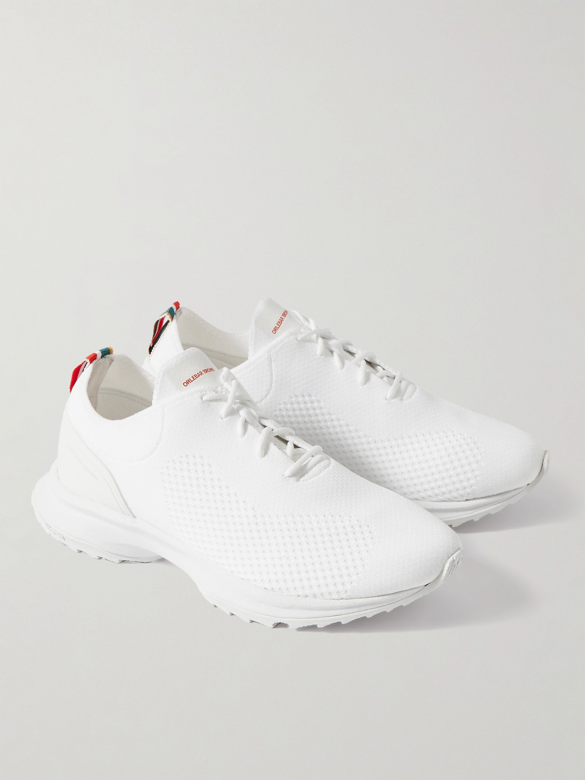 Orlebar Brown Somerled Rubber-trimmed Stretch-knit Sneakers In White