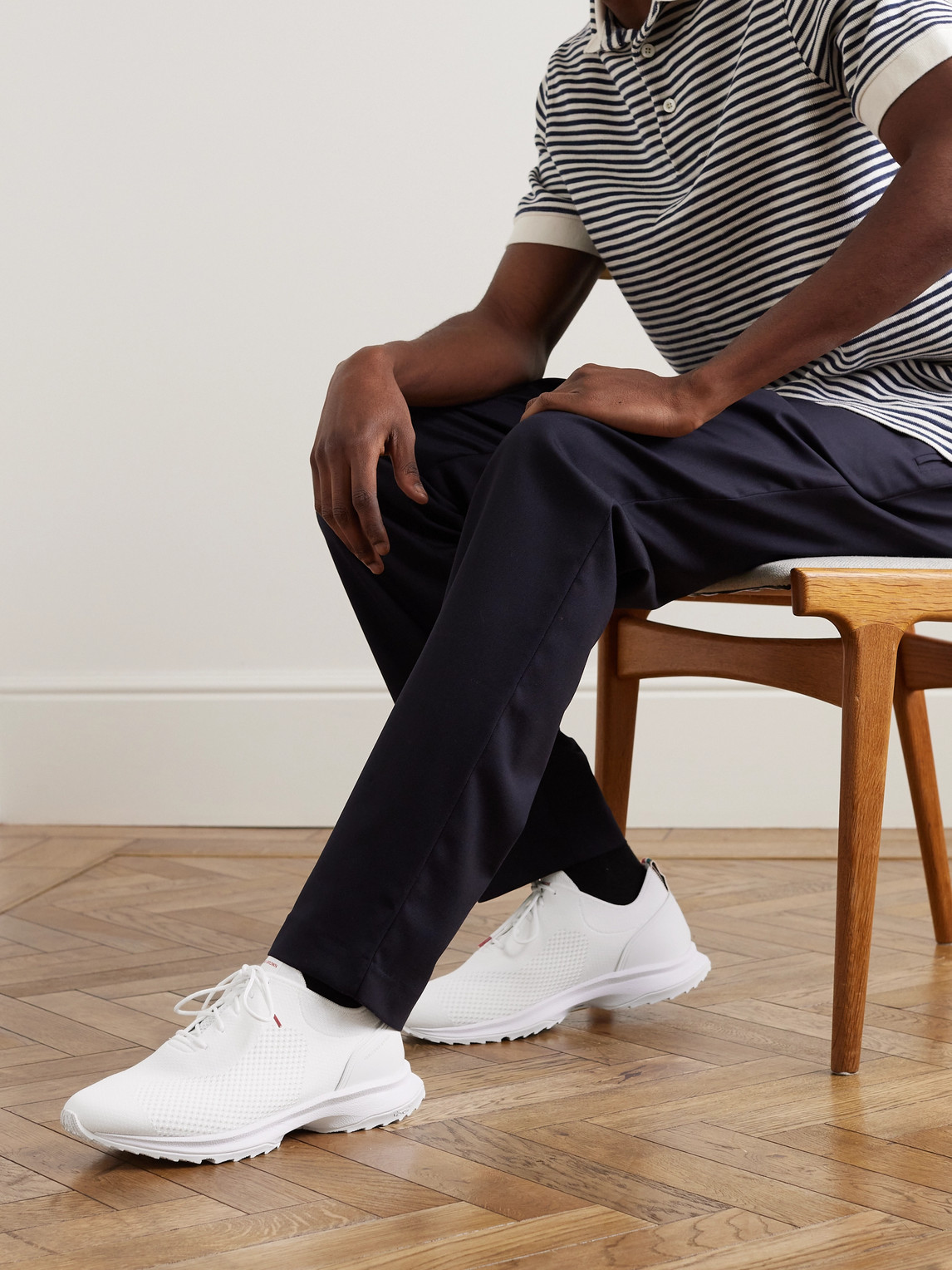 Orlebar Brown Somerled Rubber-trimmed Stretch-knit Sneakers In White