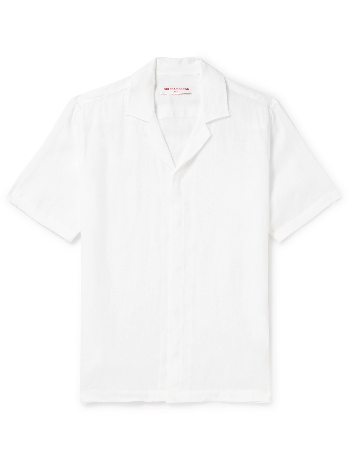 Orlebar Brown Maitan Embroidered Camp-collar Linen Shirt In White