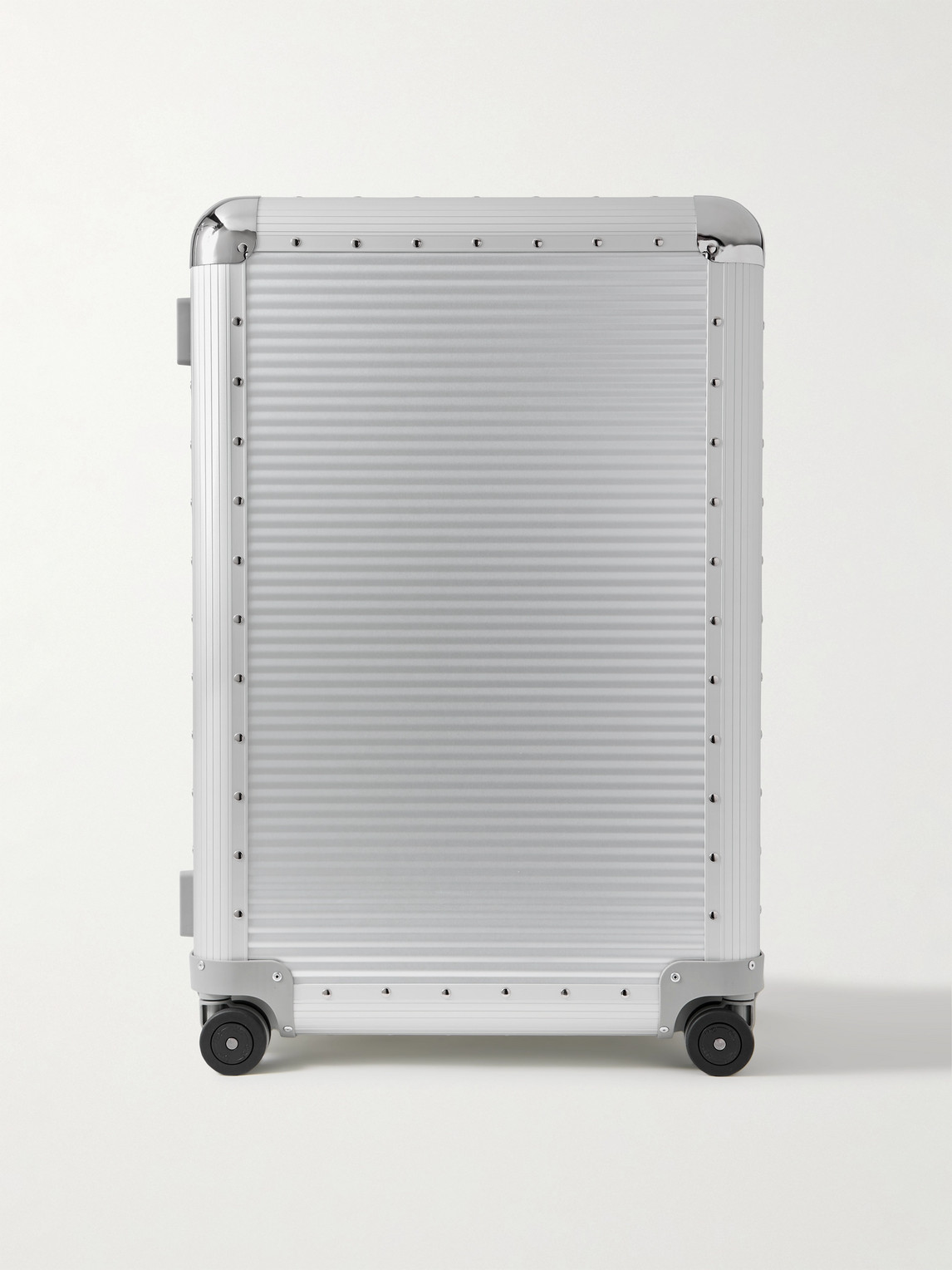 Fpm Milano Bank Spinner 76cm Rubber-trimmed Aluminium Suitcase In Silver