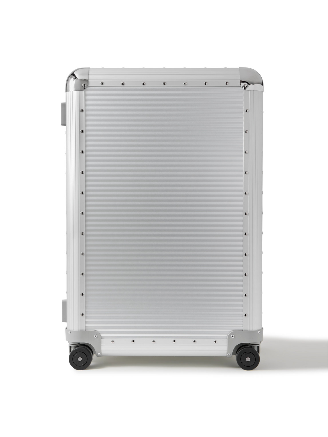 Fpm Milano Bank Spinner 76cm Rubber-trimmed Aluminium Suitcase In Silver