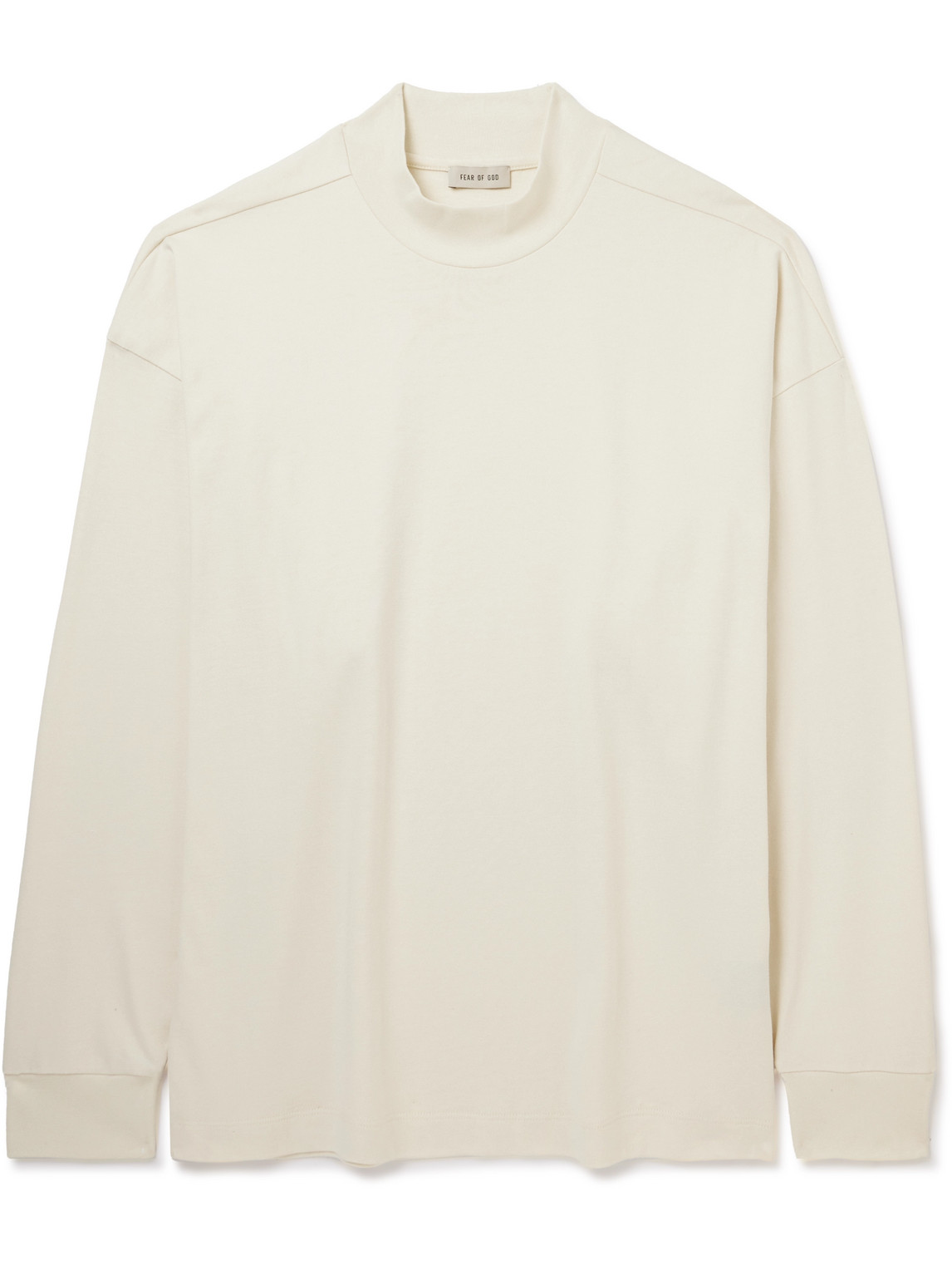 Fear Of God Logo-appliquéd Cotton-jersey Pyjama T-shirt In Neutrals