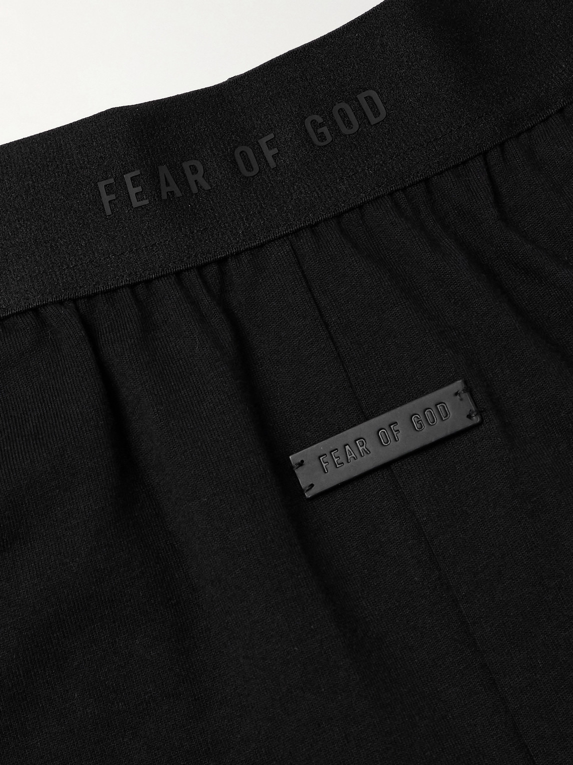 Shop Fear Of God Cotton-jersey Pyjama Shorts In Black