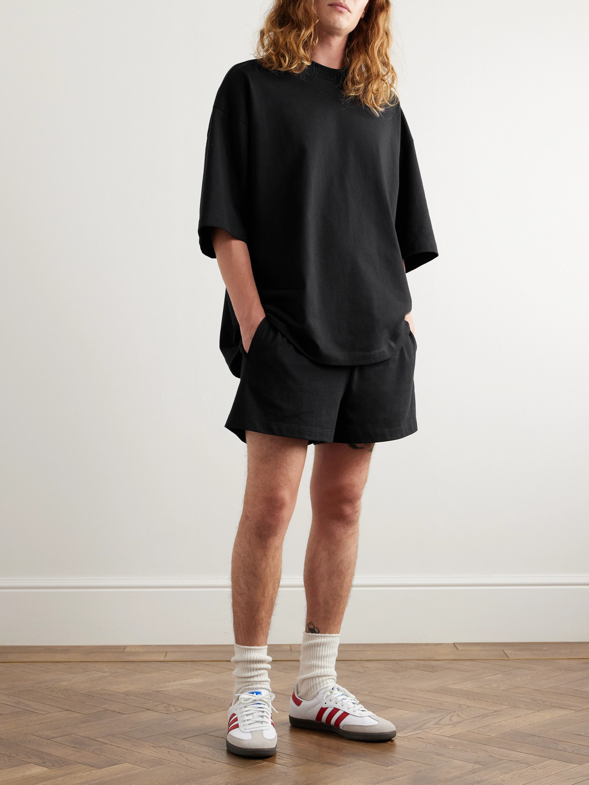 Shop Fear Of God Cotton-jersey Pyjama Shorts In Black