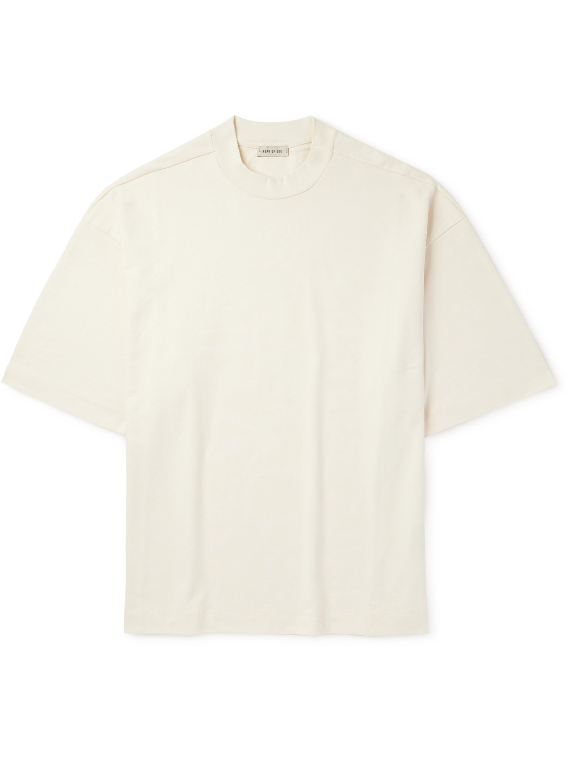 Shop Fear Of God Logo-appliquéd Cotton-jersey Pyjama T-shirt In Neutrals