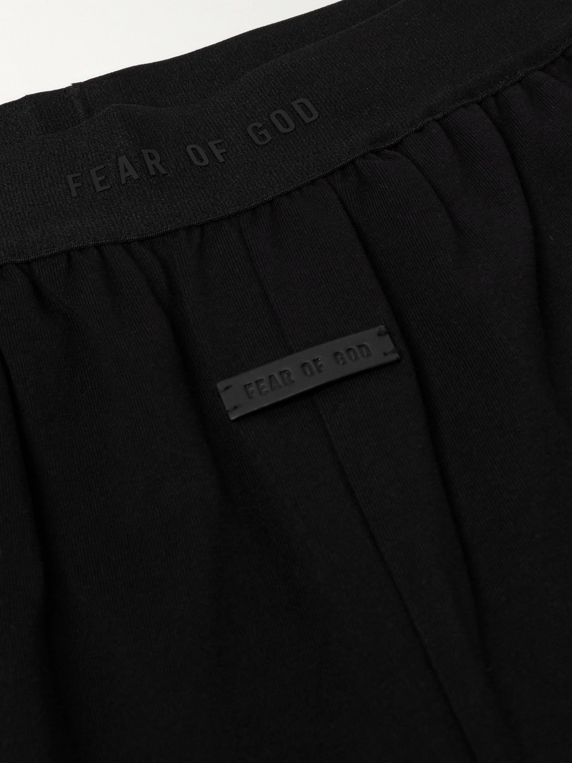Shop Fear Of God Logo-appliquéd Cotton-jersey Pyjama Trousers In Black