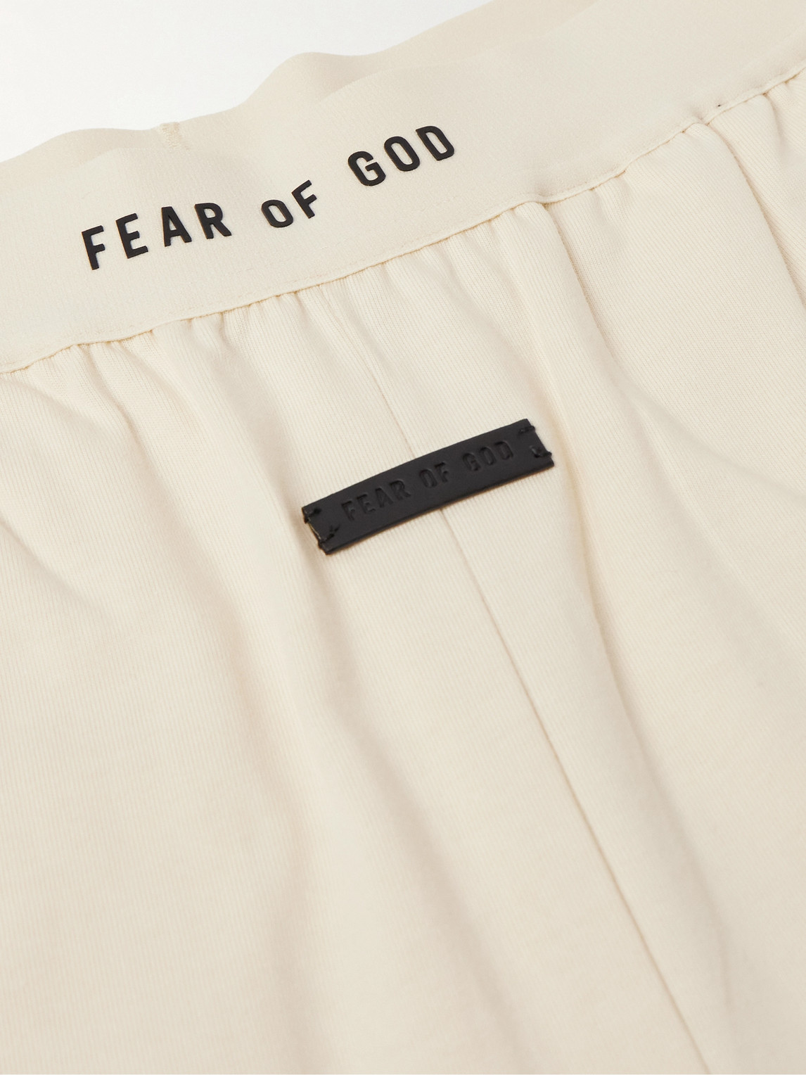 Shop Fear Of God Logo-appliquéd Cotton-jersey Pyjama Trousers In Neutrals