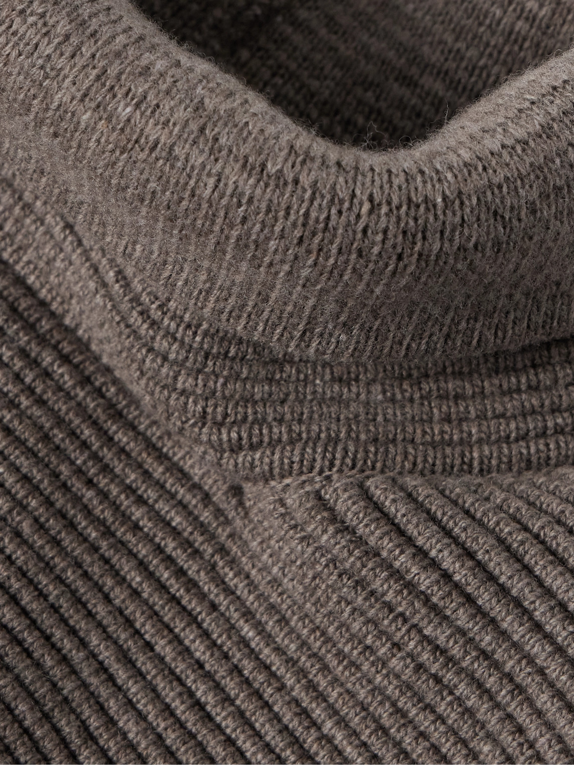 Shop Fear Of God Oversized Virgin Wool Ottoman Rollneck Sweater In Brown