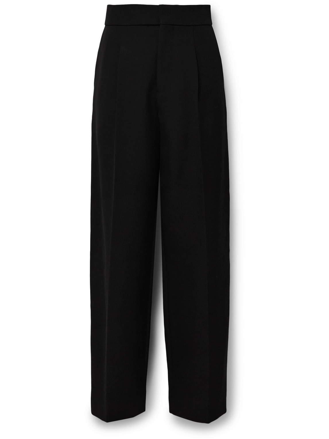 Fear Of God Straight-leg Pleated Wool And Cotton-blend Twill Trousers In Black