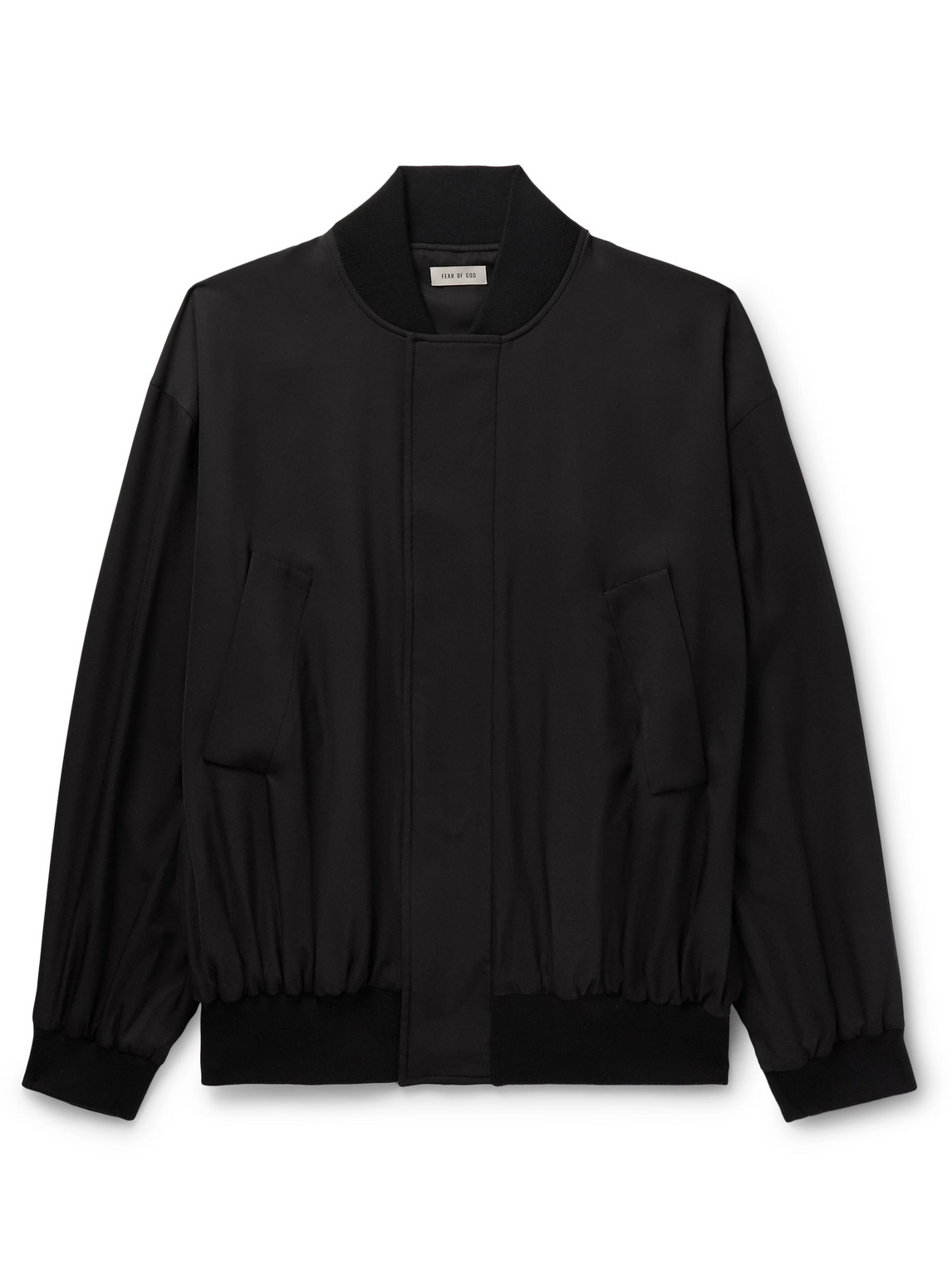 Fear Of God Silk And Virgin Wool-blend Jersey Bomber Jacket In Black