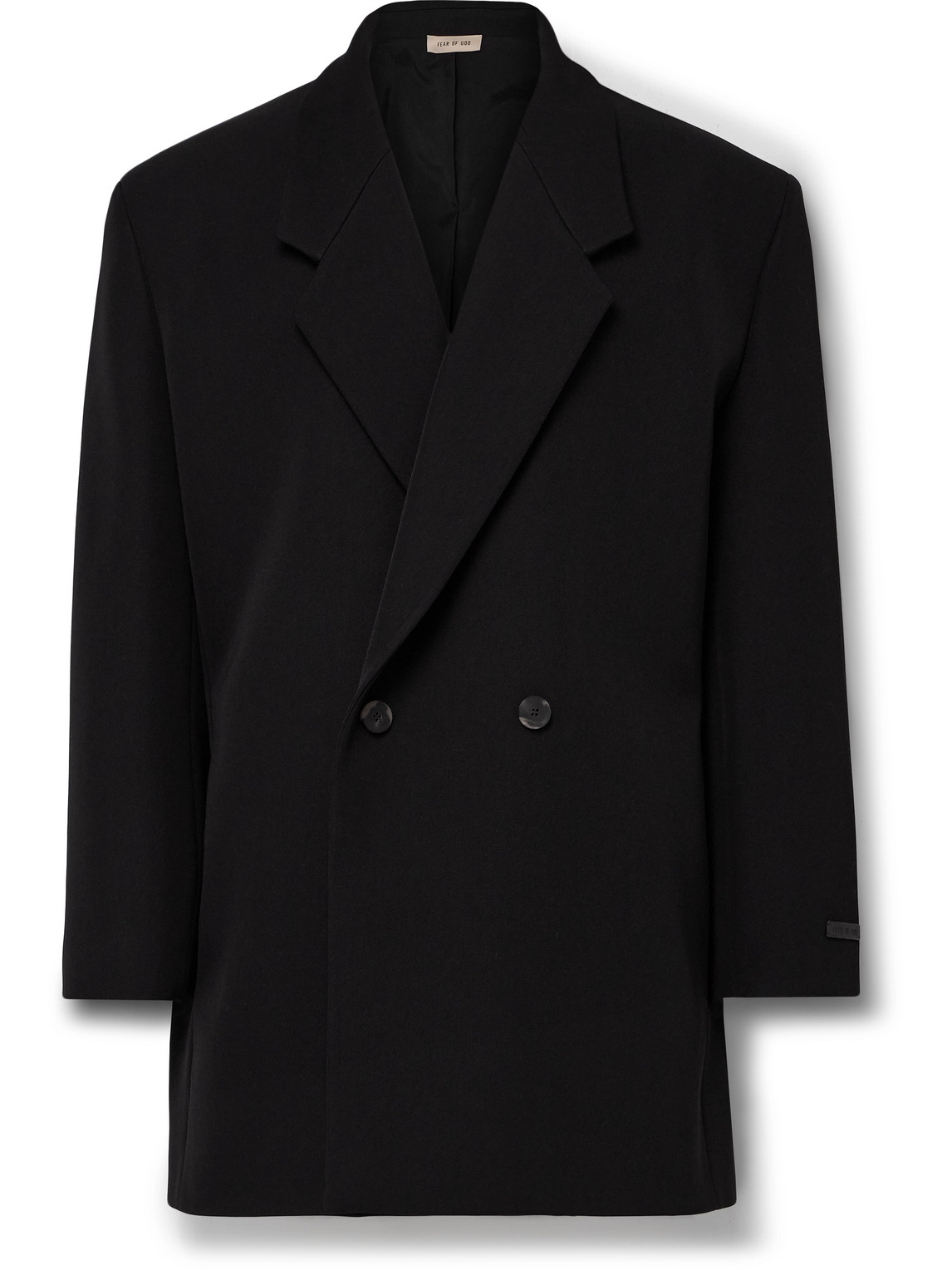 Fear Of God Eternal California Oversized Double-breasted Virgin Wool And Cotton-blend Twill Blazer In Black