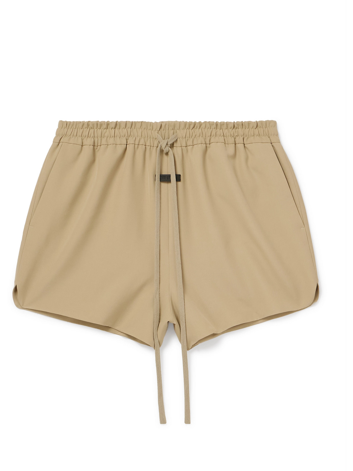 Fear Of God Wide-leg Logo-appliquéd Virgin Wool-crepe Drawstring Shorts In Neutrals