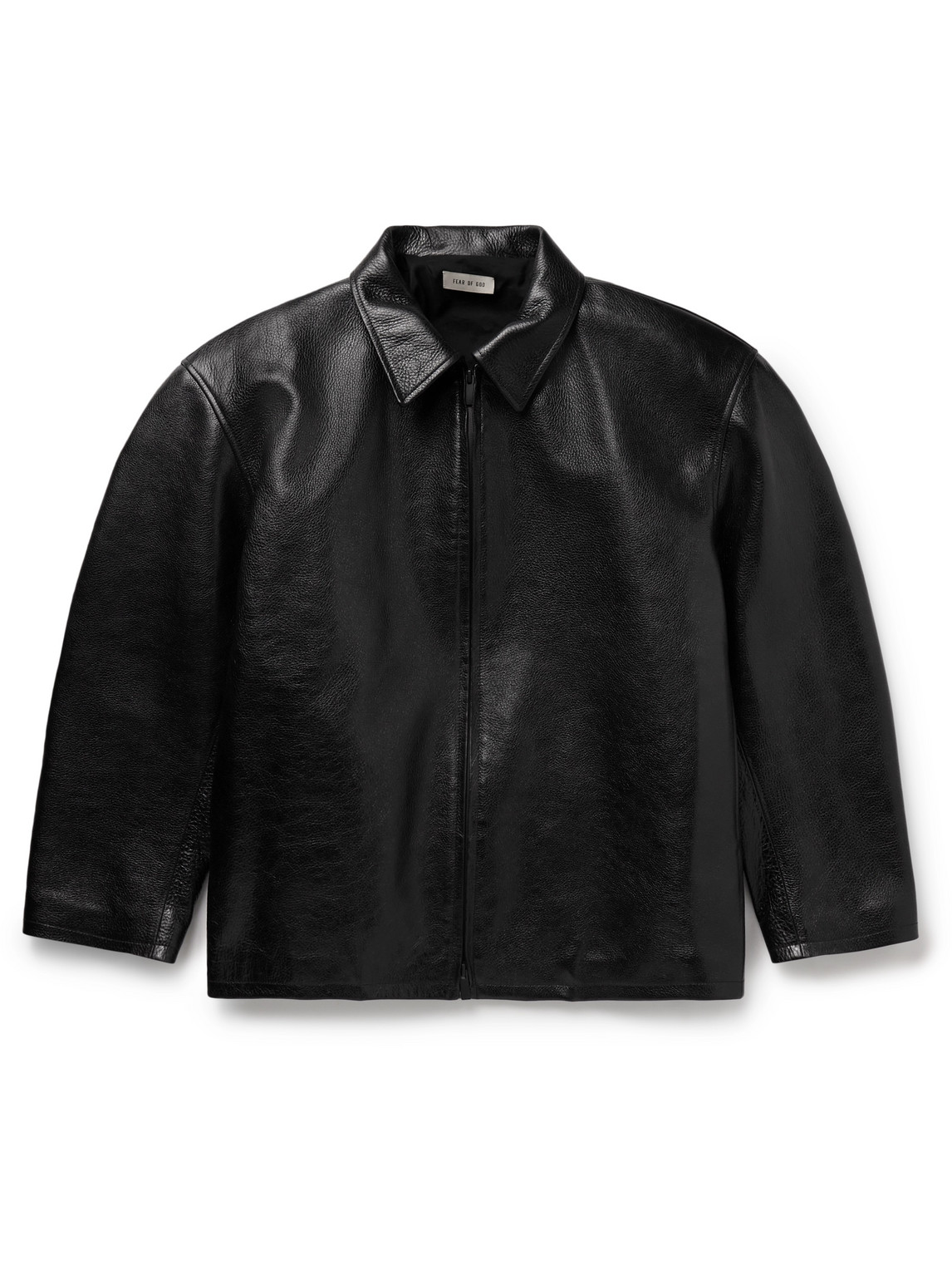Fear Of God Full-grain Leather Jacket In Black