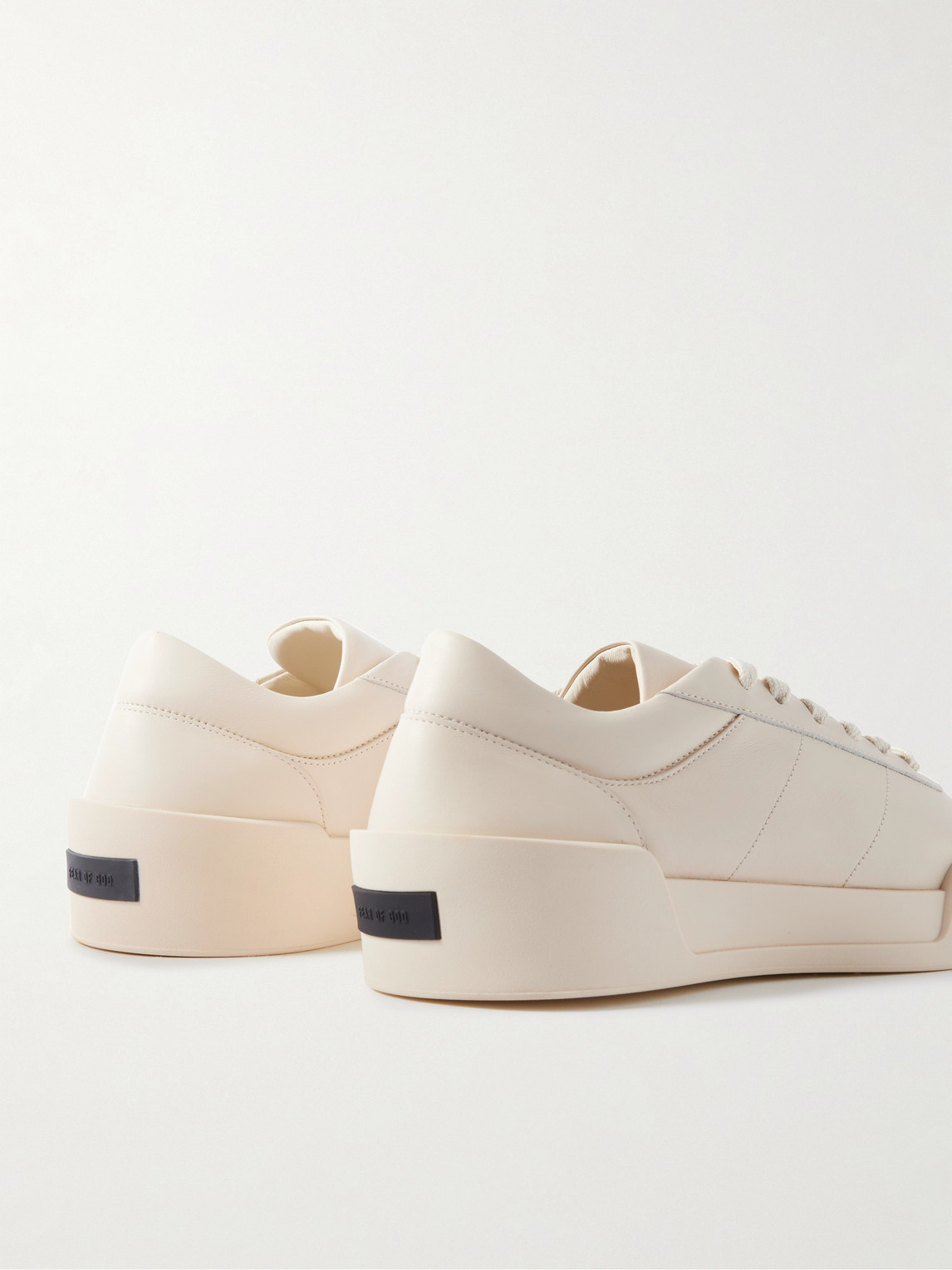 Shop Fear Of God Aerobic Low Leather Sneakers In Neutrals