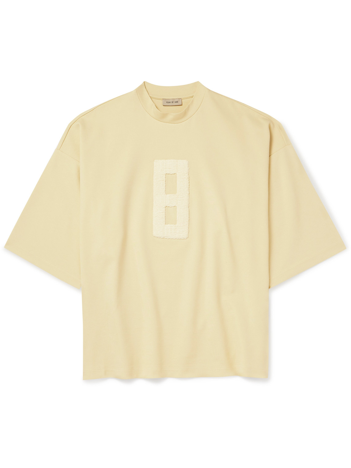 Fear Of God Oversized Bouclé-trimmed Jersey T-shirt In Yellow
