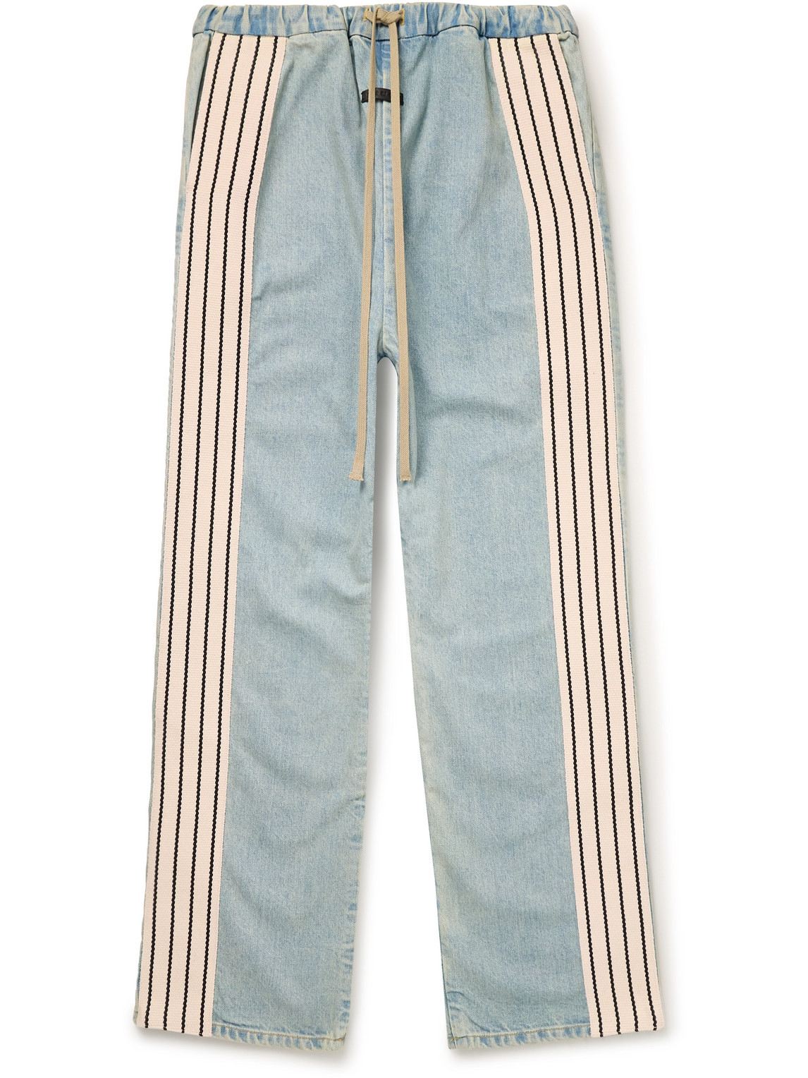 Forum Straight-Leg Striped Canvas-Trimmed Drawstring Jeans