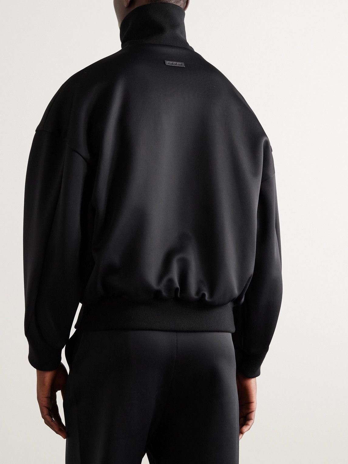 Shop Fear Of God Striped Neoprene Track Jacket In Black