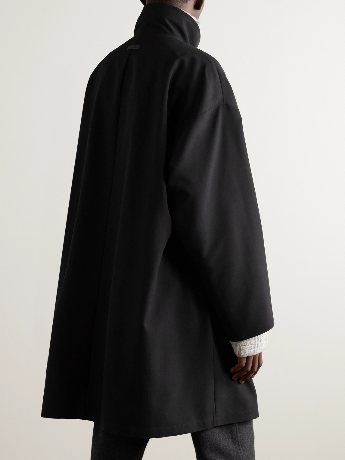 Shop Fear Of God Wool-crepe Trench Coat In Black
