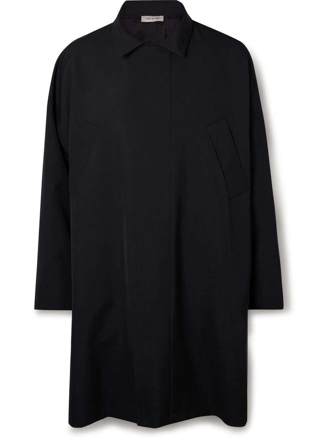 Fear Of God Wool-crepe Trench Coat In Black