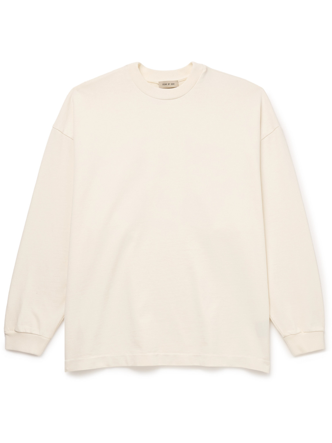 Shop Fear Of God Oversized Printed Cotton-jersey Sweatshirt In Neutrals