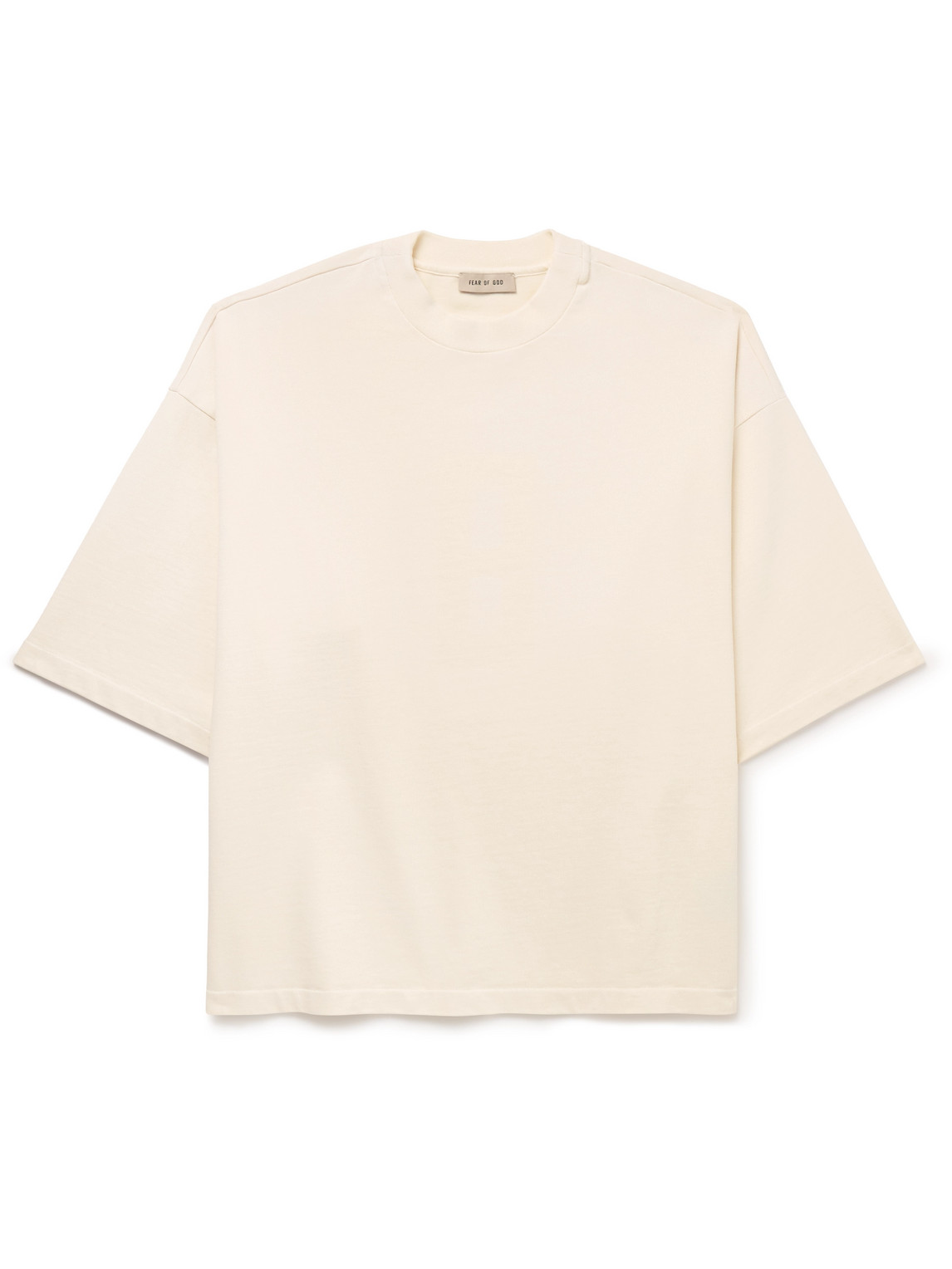Fear Of God Oversized Printed Cotton-jersey T-shirt In Neutrals