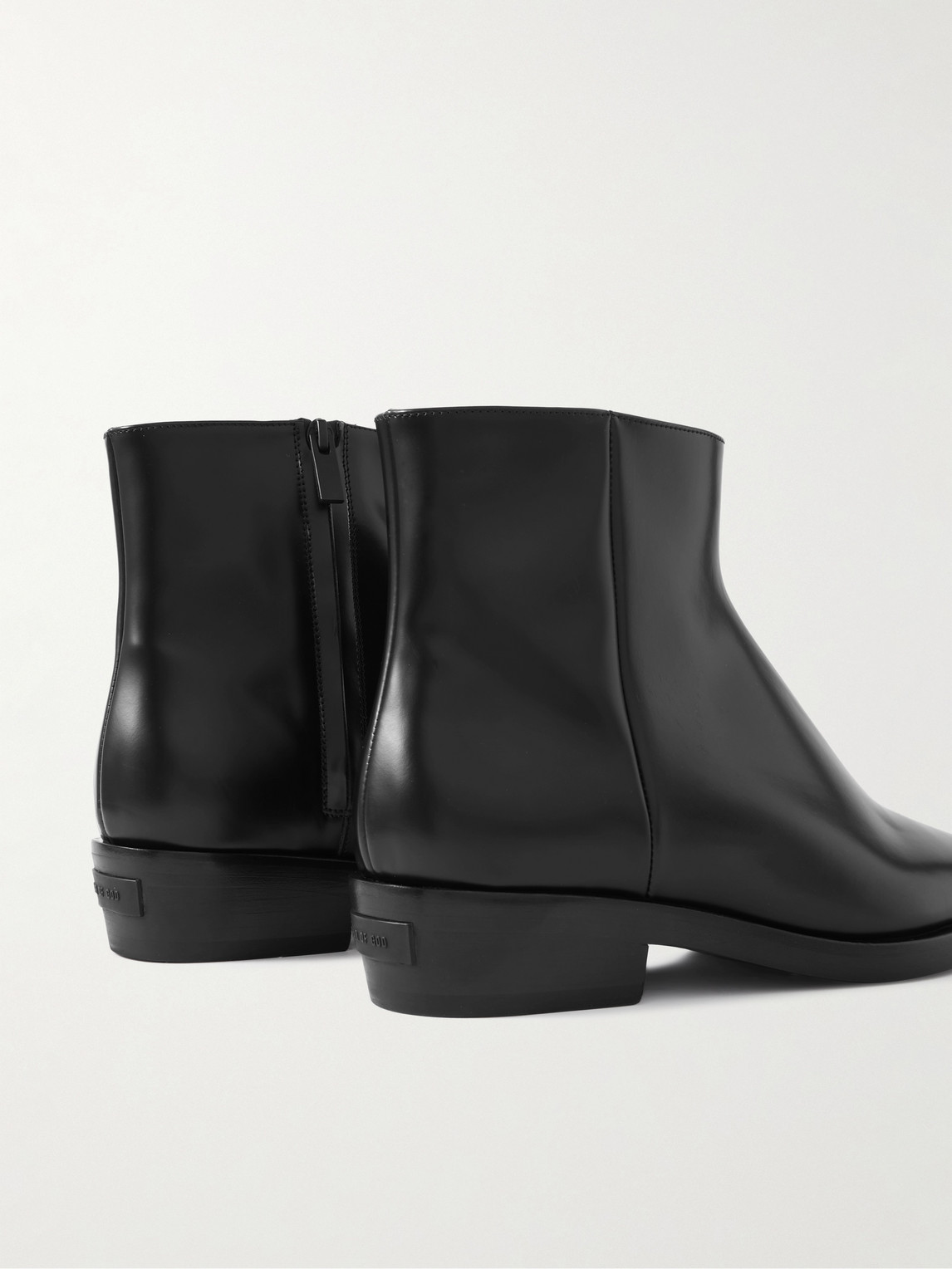 Shop Fear Of God Western Low Leather Ankle Boots In Black
