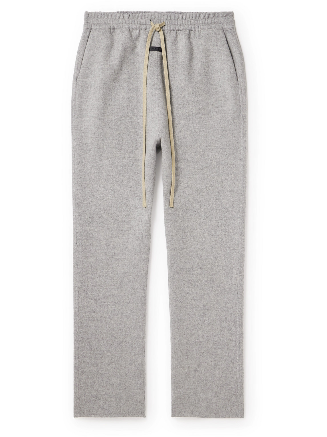 Fear Of God Forum Straight-leg Virgin Wool And Cashmere-blend Drawstring Trousers In Gray