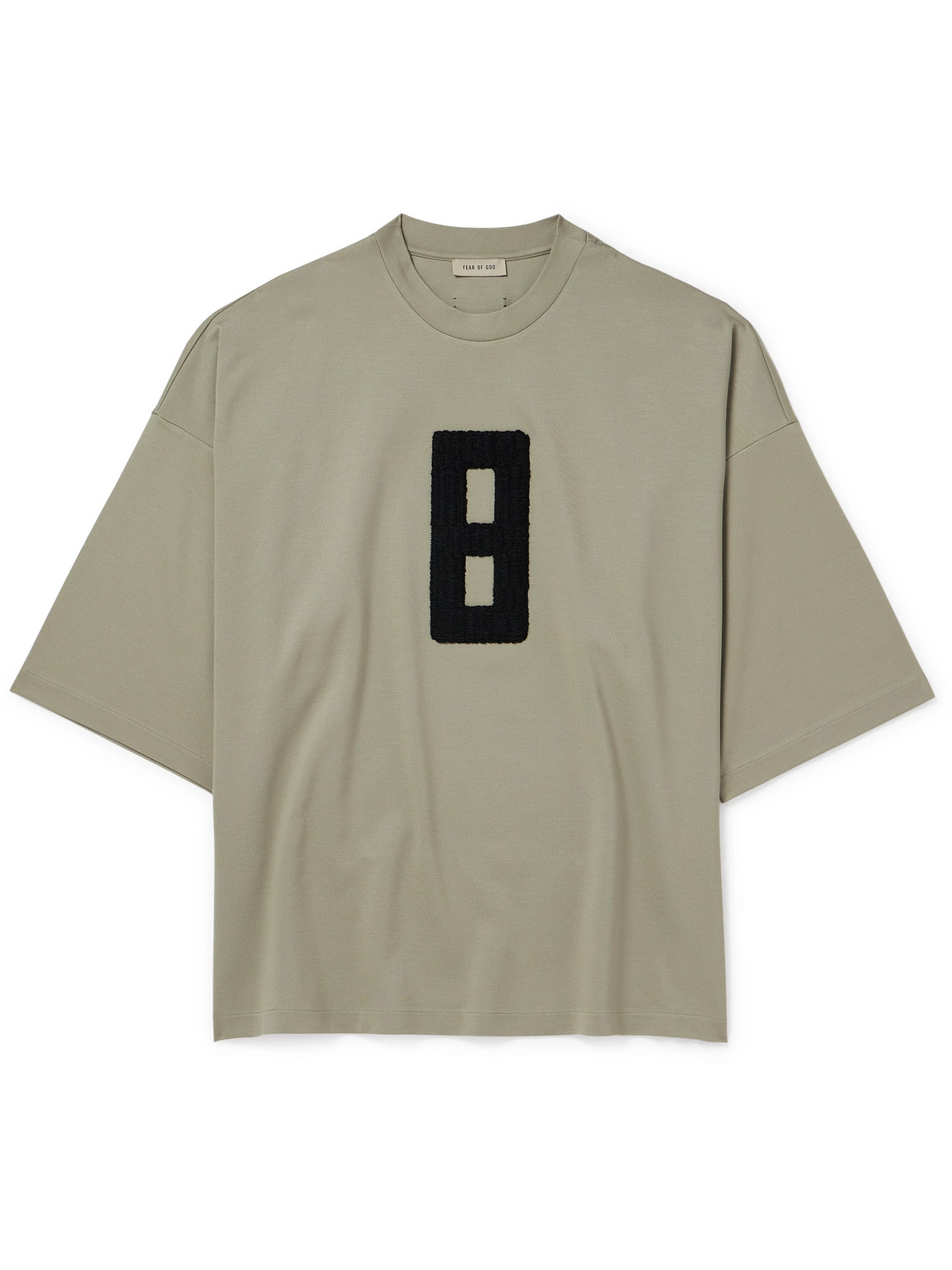 Fear Of God Oversized Bouclé-trimmed Jersey T-shirt In Brown