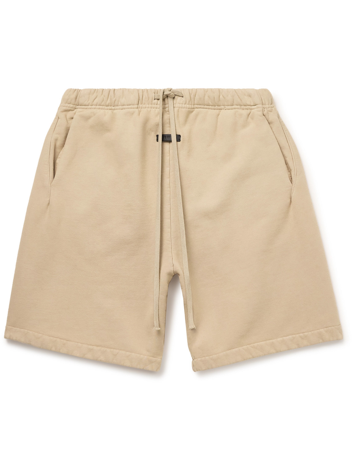 Fear Of God Wide-leg Logo-appliquéd Cotton-jersey Drawstring Shorts In Brown