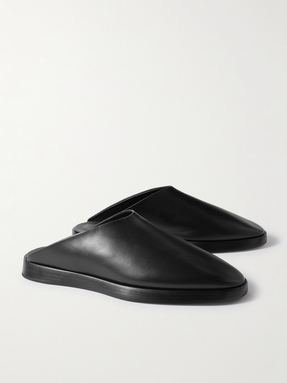 Shop Fear Of God Leather Mules In Black