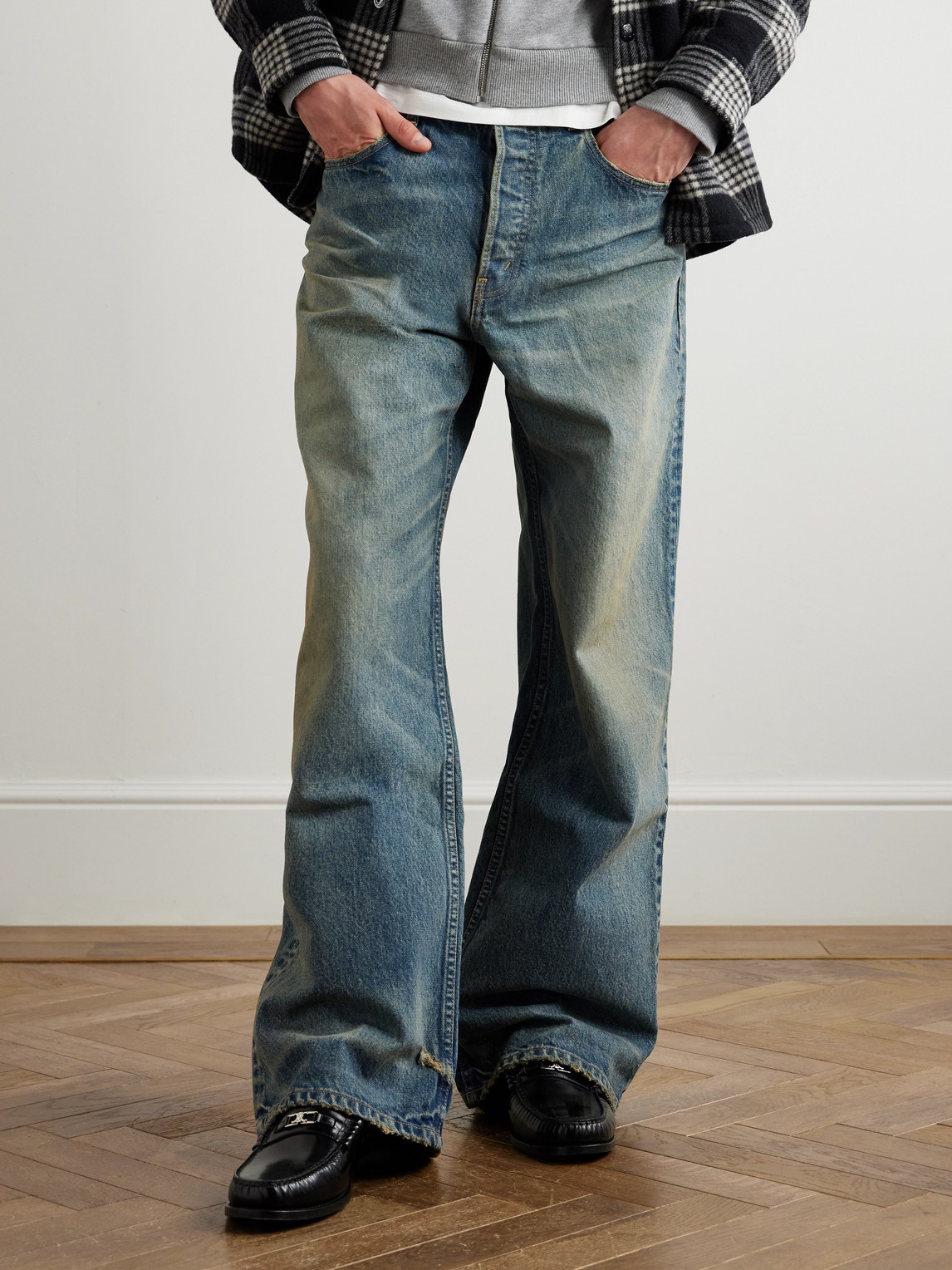 Celine Logo-detailed Leather Loafers In Animal Print