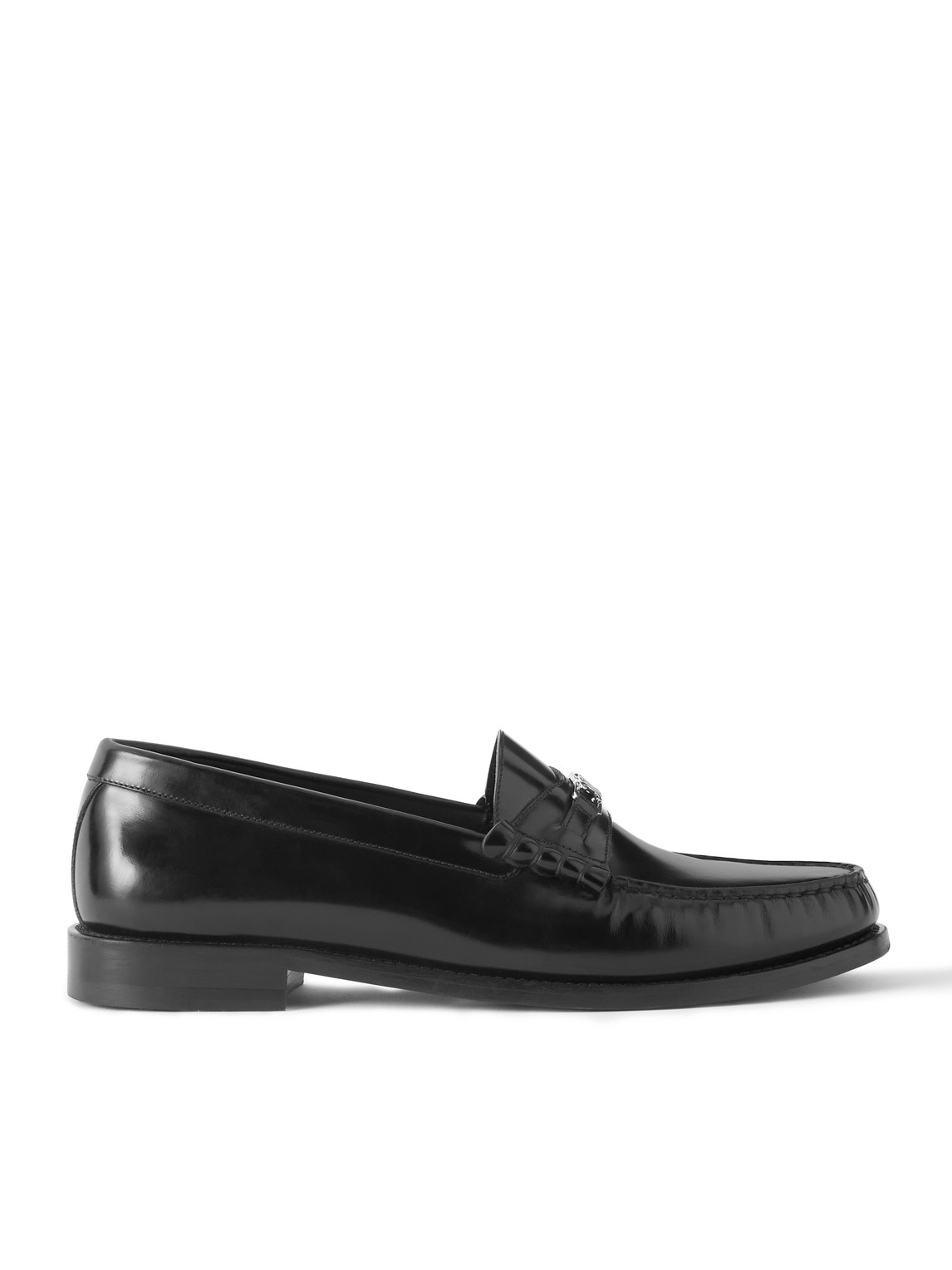 Celine Logo-detailed Leather Loafers In Animal Print
