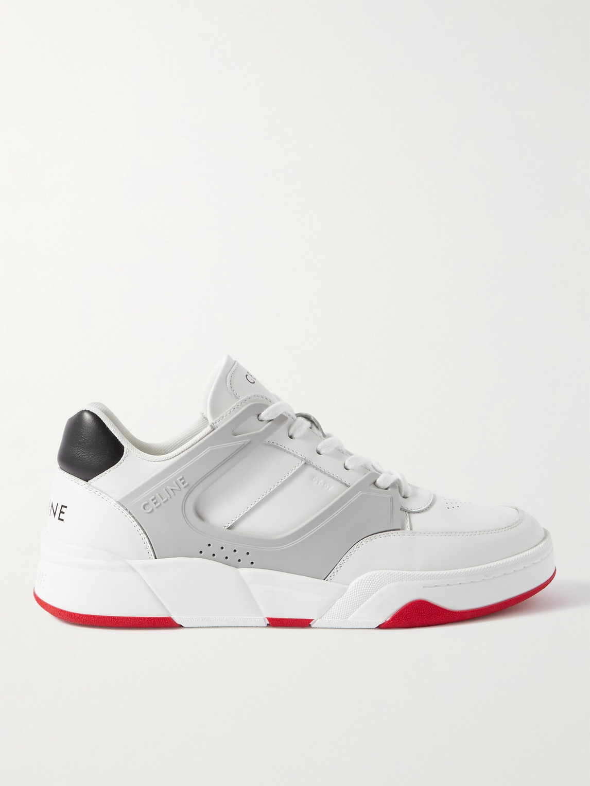 CT-07 Rubber-Trimmed Leather Sneakers