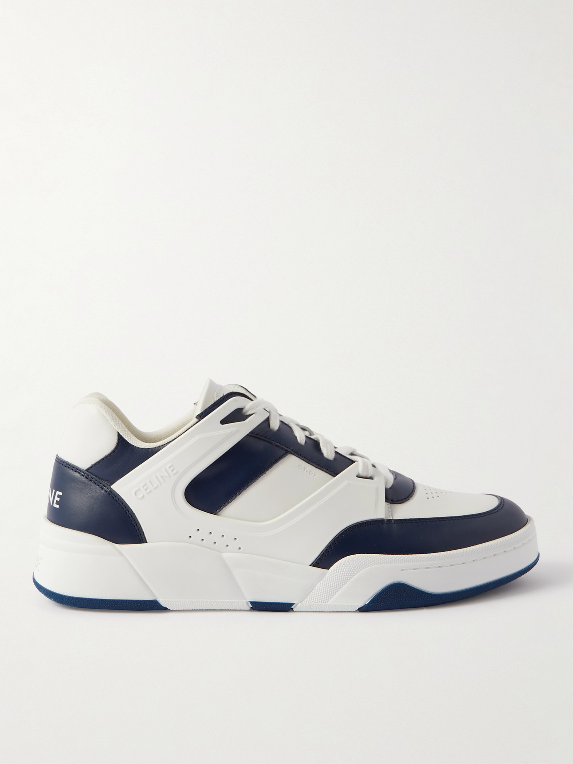 CT-07 Rubber-Trimmed Leather Sneakers