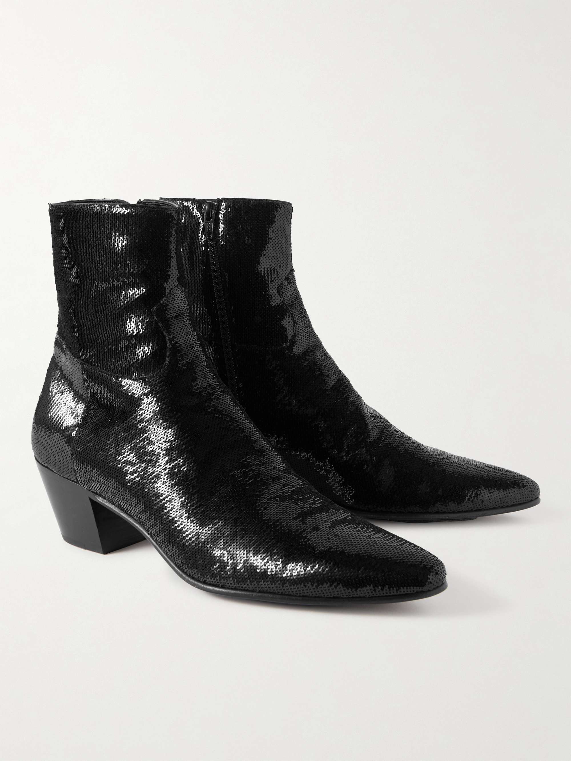 CELINE Jacno Sequinned Leather Ankle Boots for Men | MR PORTER