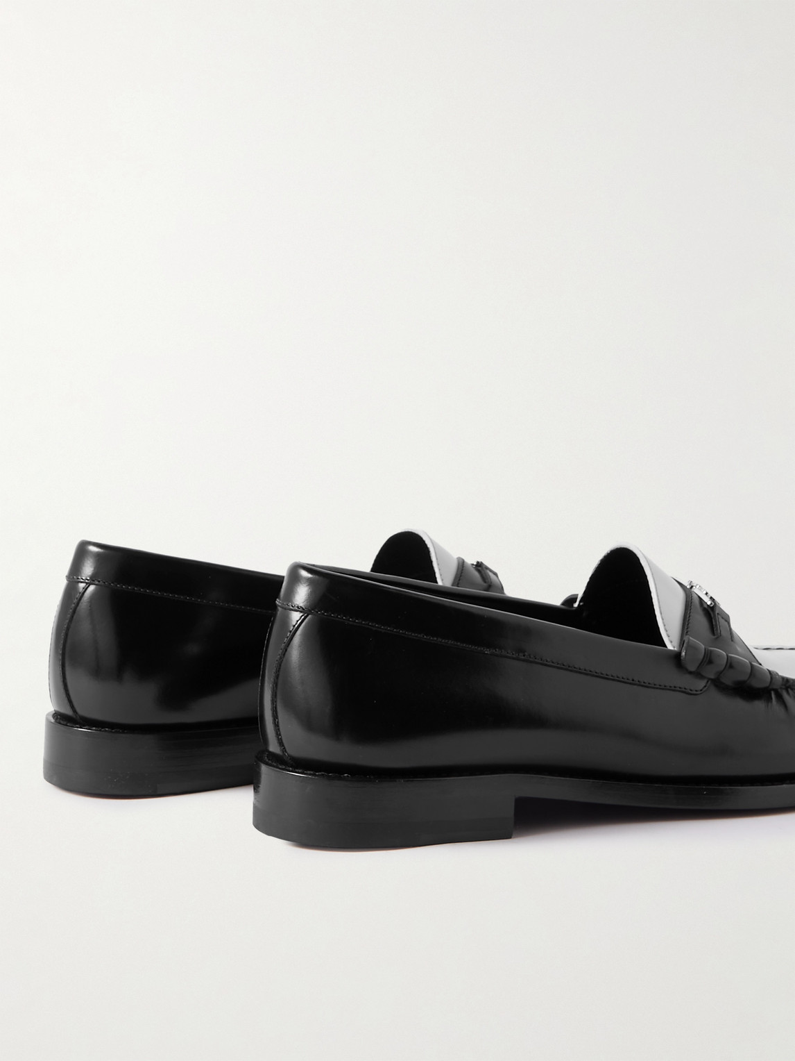 Celine Men Vivienne Leather Loafer With Perforated Triomphe Logo In Animal Print