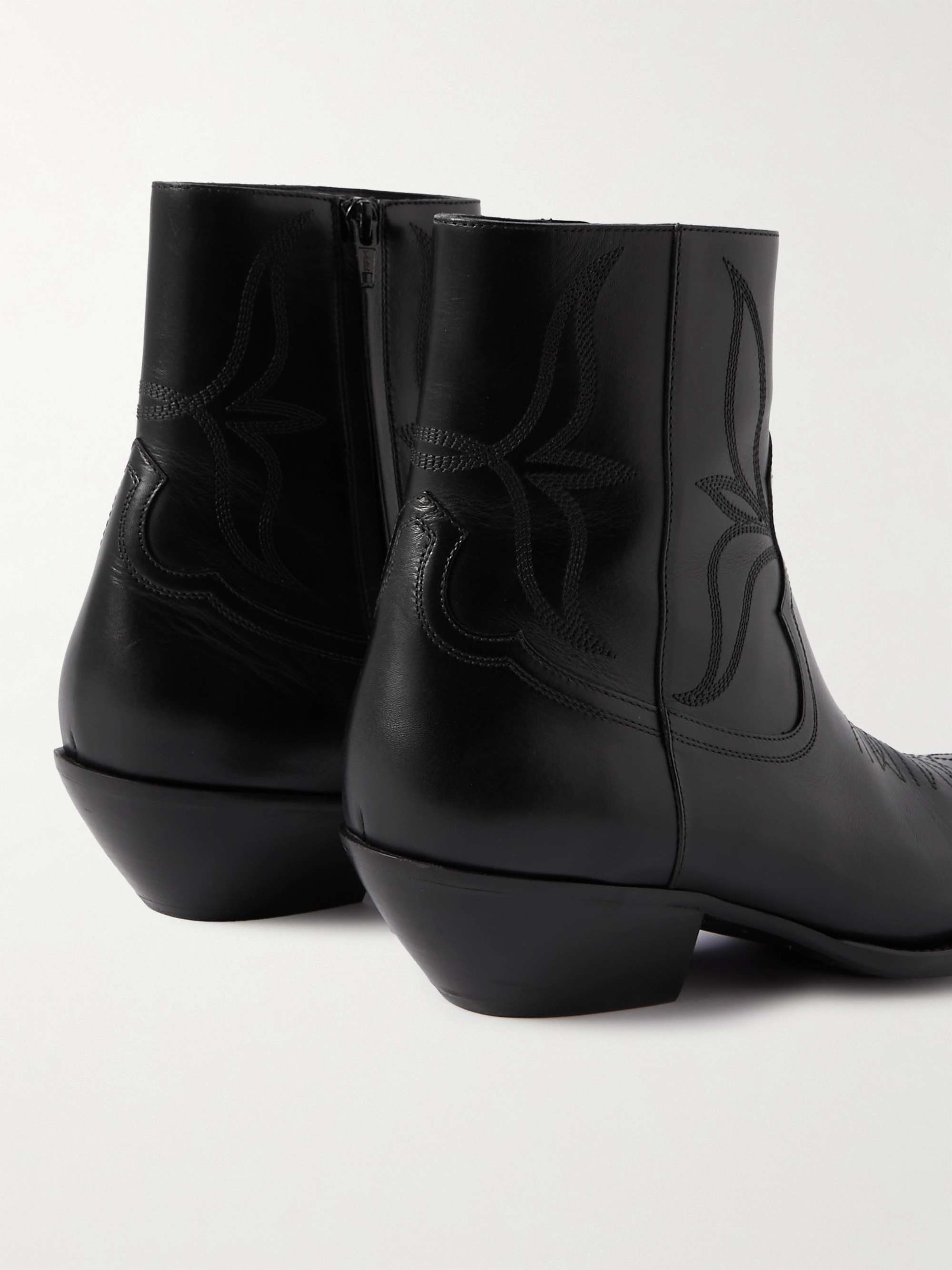 CELINE HOMME Leon Embellished Leather Western Boots for Men CELINE HOMME Leon Embellished Leather Western Boots for Men