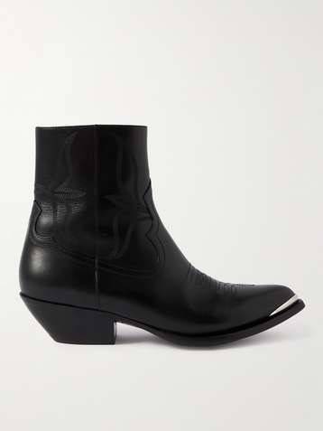 Mens designer hotsell black boots