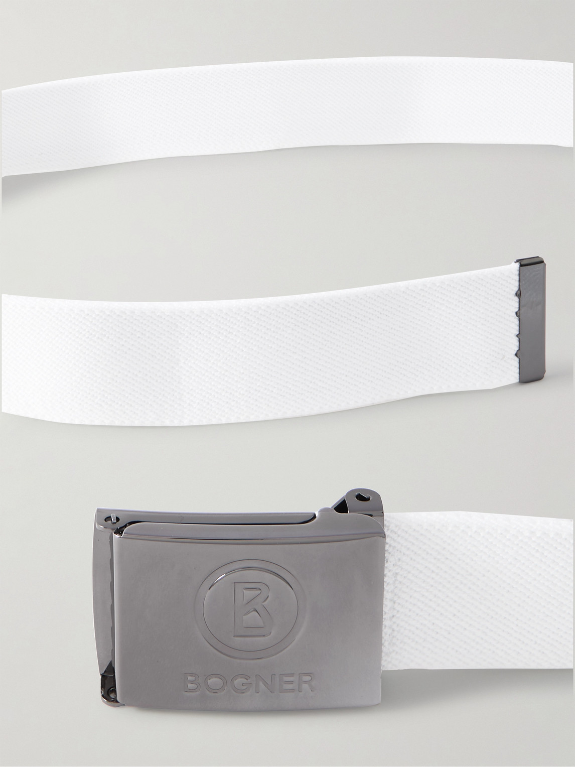 Shop Bogner Gino 4cm Webbing Golf Belt In White